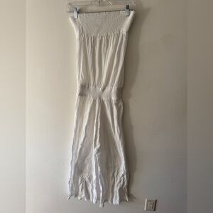 Victoria’s Secret White Beachy Sleeveless Linen Jumpsuit Cover Up